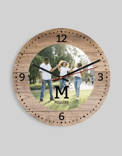 Personalised Initials & Photo Clock - Product image