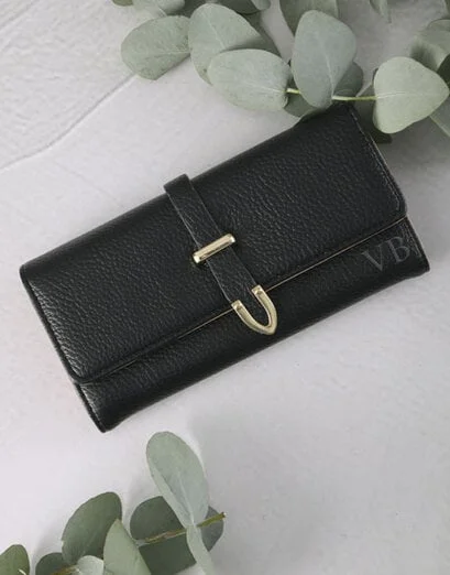 Personalised Large Black Purse - Product image