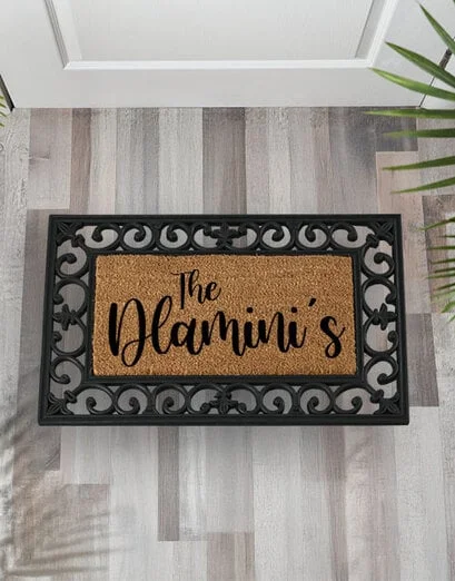 Personalised Last Name Coir Doormat Gift - Product image