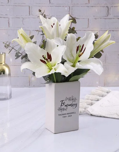 Personalised Lavish Lilies In Vase - Product image