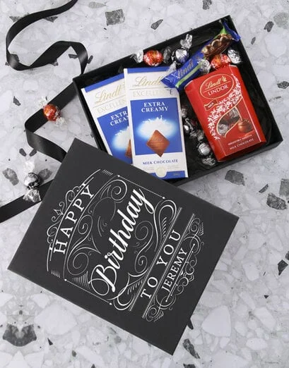 Personalised Lindt Black Box Choco Gift - Product image