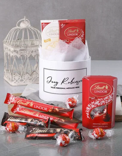 Personalised Lindt Get Well Hat Box