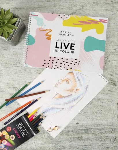 Personalised Live In Colour Sketch Book