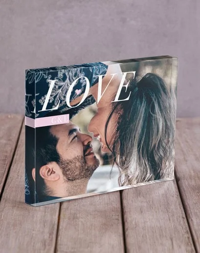 Personalised Love Initals Acrylic Block - Product image