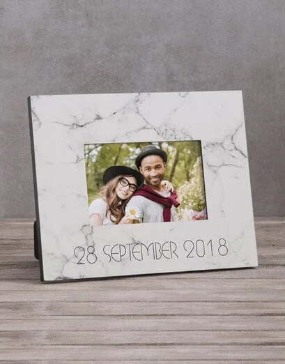 Personalised Marble Date Photo Frame - Product image