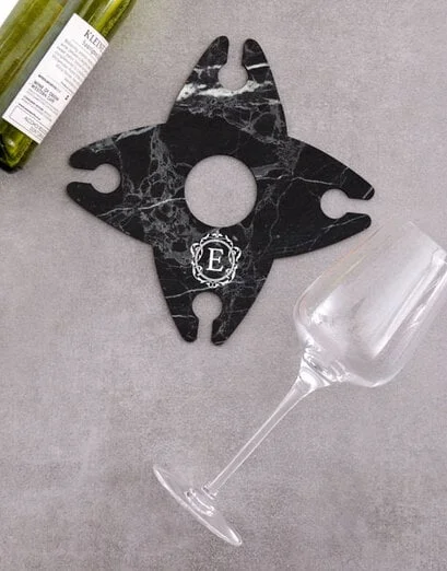 Personalised Marble Wine Glass & Bottle Holder - Product image