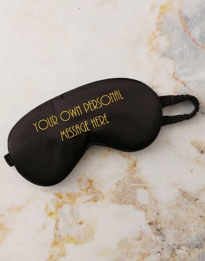 Personalised Message Black Eye Mask - Product image