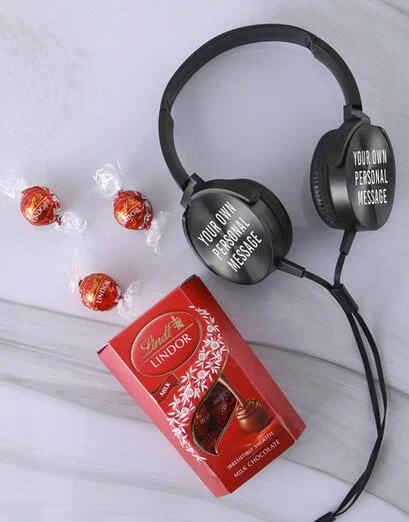 Personalised Message Black Headphones - Product image