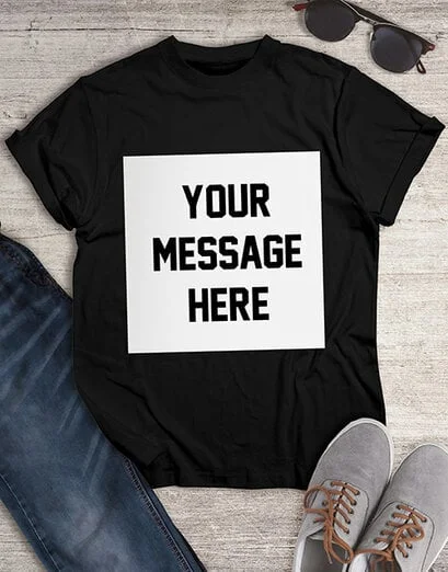 Personalised Message Black T Shirt - Product image