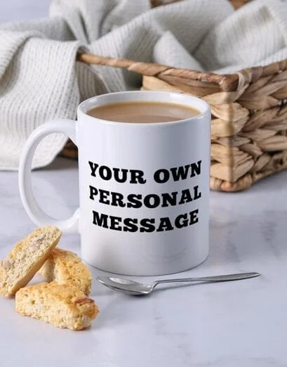 Personalised Message Mug Choco Hat Box