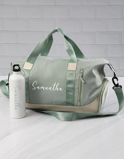 Personalised Mint Sports Bag And Bottle - Product image