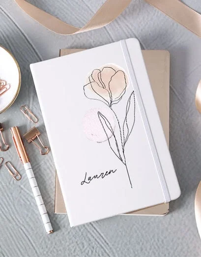 Personalised Modern Floral Notebook - Product image
