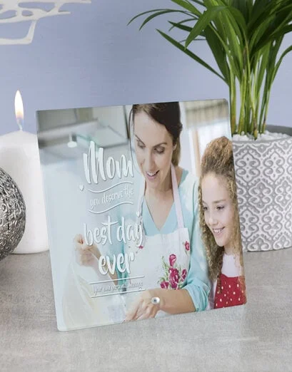 Personalised Mom Best Day Ever Glass Tile - Product image