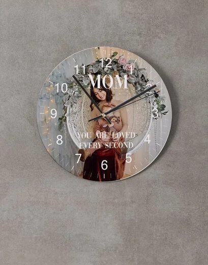Personalised Mom Is Loved Photo Clock - Product image