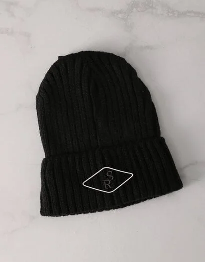 Personalised Monogram Initials Black Beanie - Product image