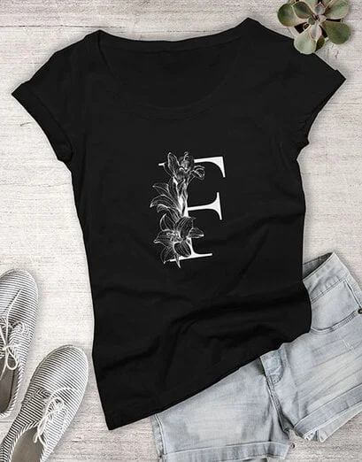 Personalised Monotone Initial Ladies T Shirt - Product image