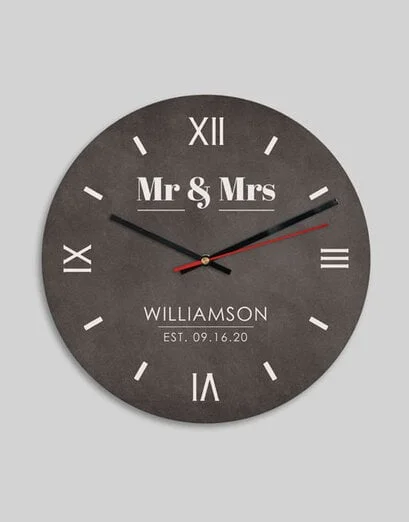 Personalised Mr And Mrs Clock Gift Box