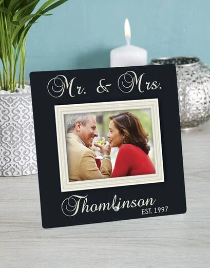 Personalised Mr and Mrs Glass Tile - Product image