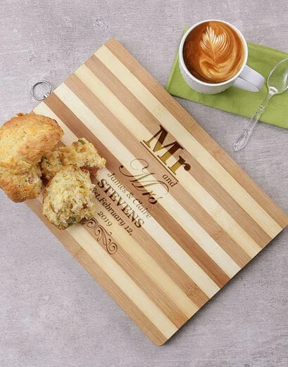 Personalised Mr and Mrs Wooden Chopping Board - Product image
