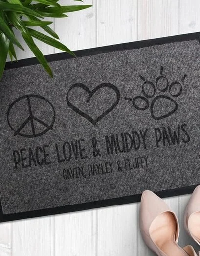 Personalised Muddy Paws Doormat - Product image