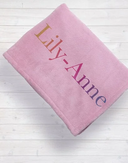 Personalised Multi Colour Baby Fleece Blanket - Product image