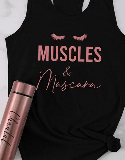 Personalised Muscles Vest And Water Bottle - Product image