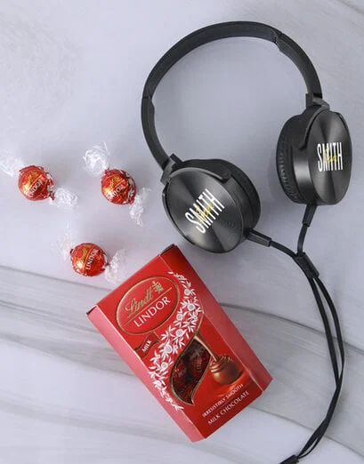 Personalised Name Black Headphones - Product image