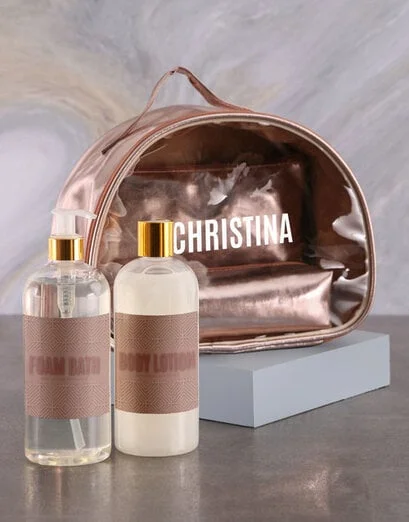 Personalised Name Vanity Bag Gift Set - Product image