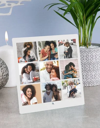 Personalised Nine Photo Upload Glass Tile - Product image