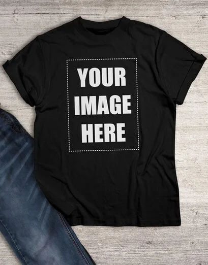 Personalised Own Image Black T Shirt - Product image
