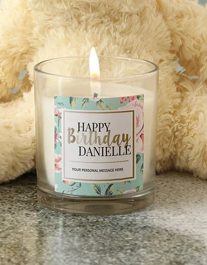 Personalised Pastel Happy Birthday Candle - Product image