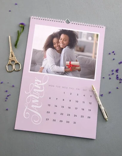 Personalised Pastel Photo Wall Calendar - Product image
