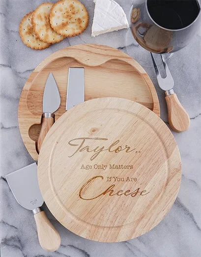 Personalised Perfectly Aged Cheeseboard and Knives - Product image