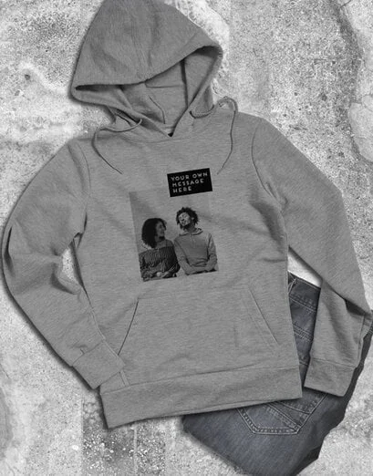 Personalised Photo Block Grey Hoodie - Product image