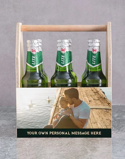 Personalised Photo Printed Beer Caddy - Product image