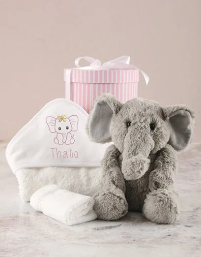 Personalised Pink Ellie Baby Hooded Towel - Product image