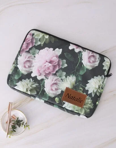 Personalised Pink Floral Laptop Sleeve - Product image