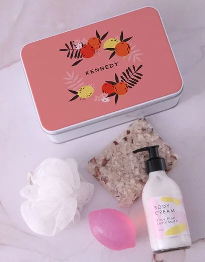Personalised Pink Lemonade Bath Hamper - Product image