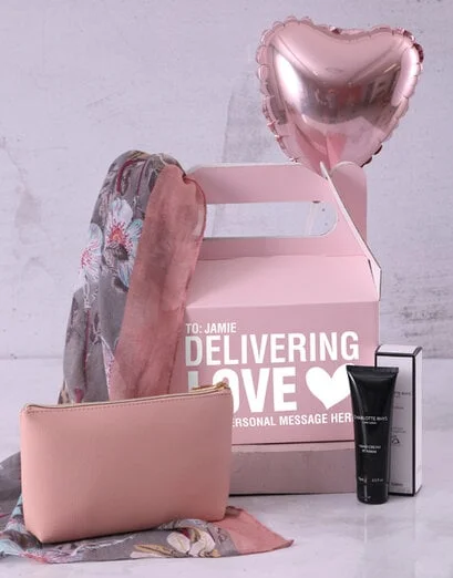 Personalised Pink Petal Scarf Hamper