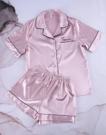 Personalised Pink Piping Pyjama - Product image