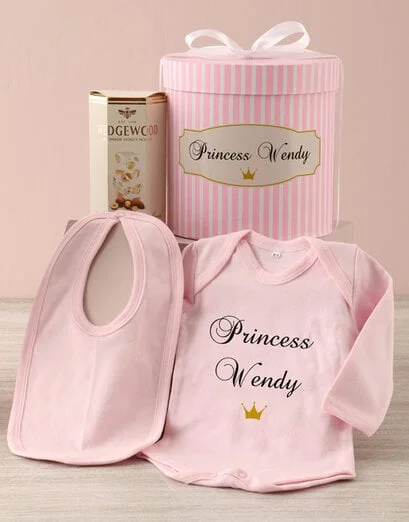 Personalised Pink Princess Baby Clothing Hat Box