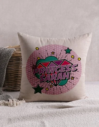 Personalised Pink Princess Scatter Cushion - Product image