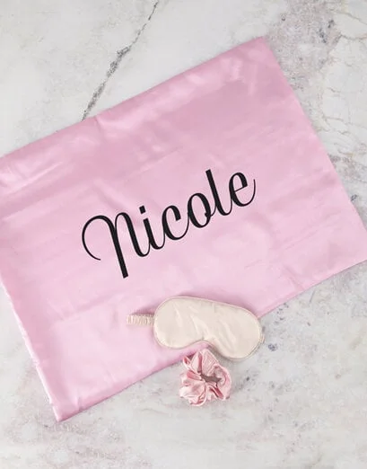 Personalised Pink Satin Pillowcase - Product image