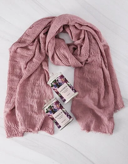 Personalised Pink Scarf And Floral Beauty Set