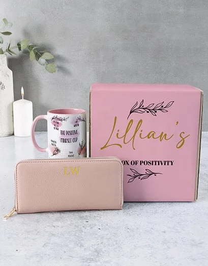 Personalised Pink Stone Zip Around Purse - Product image