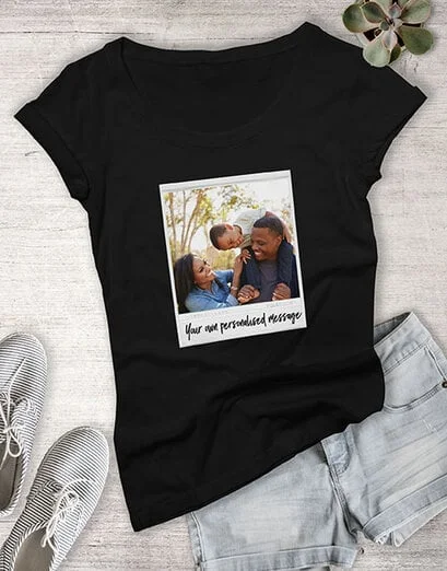 Personalised Polaroid With Message Ladies T Shirt - Product image