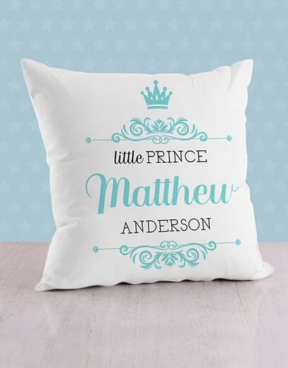 Personalised Prince Crown Scatter Cushion - Product image