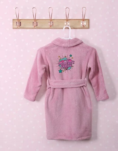 Personalised Princess Rocks Pink Fleece Kids Gown