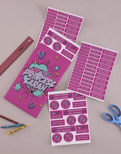 Personalised Princess School Stickers - Product image