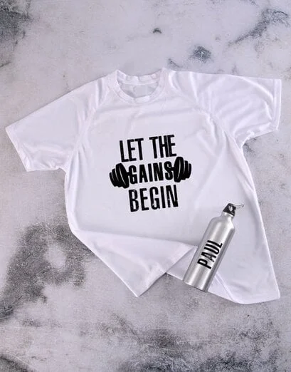 Personalised Proactive T Shirt And Bottle Set - Product image